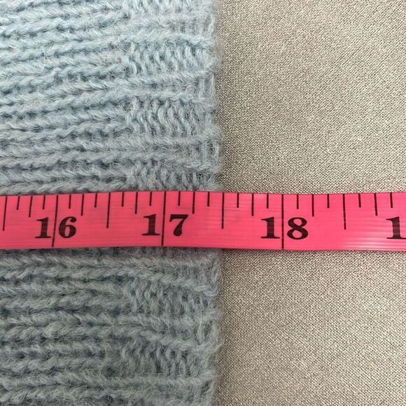 Tibi Blue Cropped Crewneck Sweater Alpaca Wool Blend Long Sleeve Soft XS Preppy - Picture 8 of 8